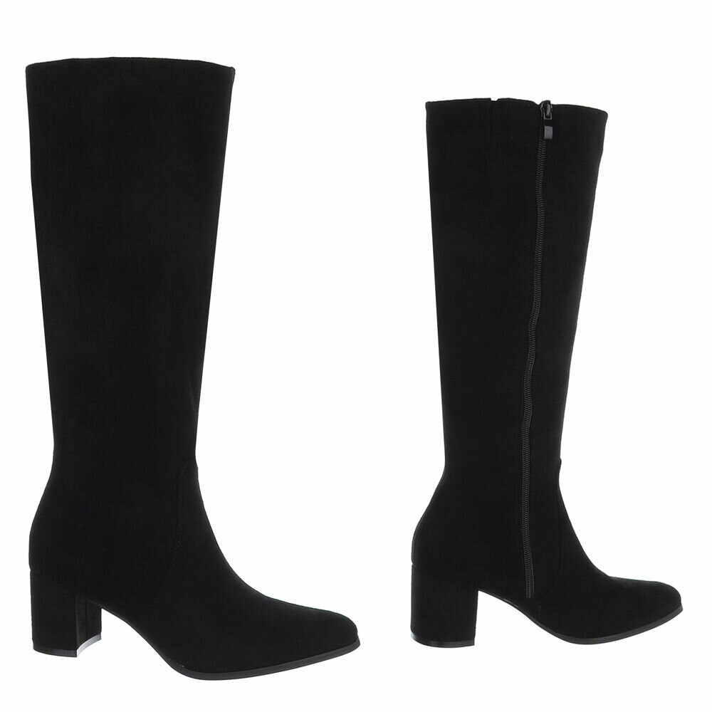 Cizme cu toc inalt - blacksuede dama