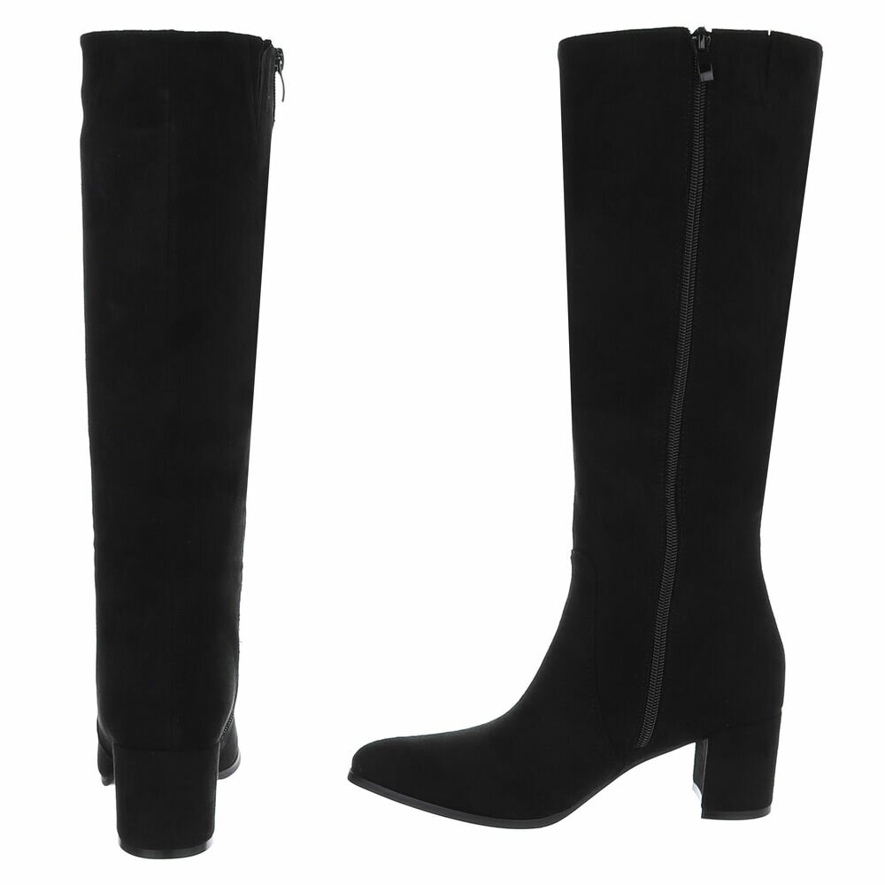 Cizme cu toc inalt - blacksuede dama