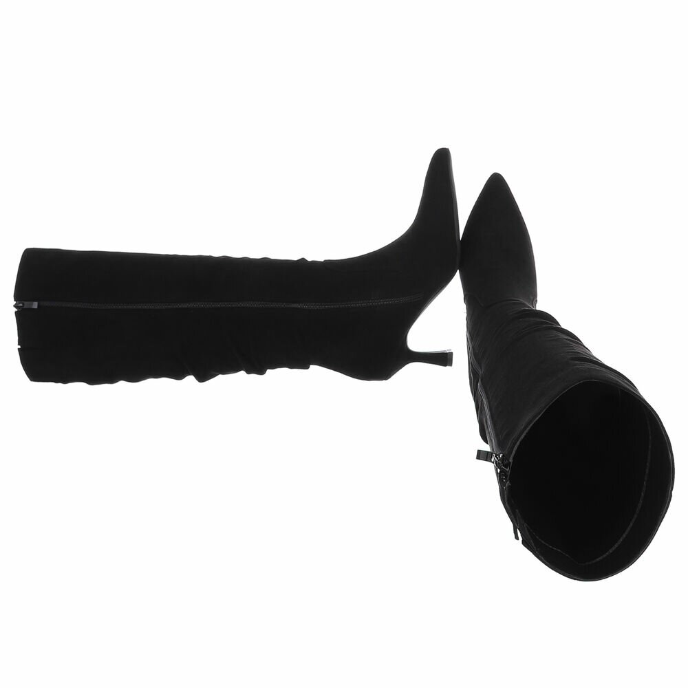 Cizme cu toc inalt - blacksuede dama