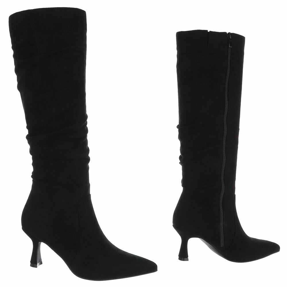 Cizme cu toc inalt - blacksuede dama
