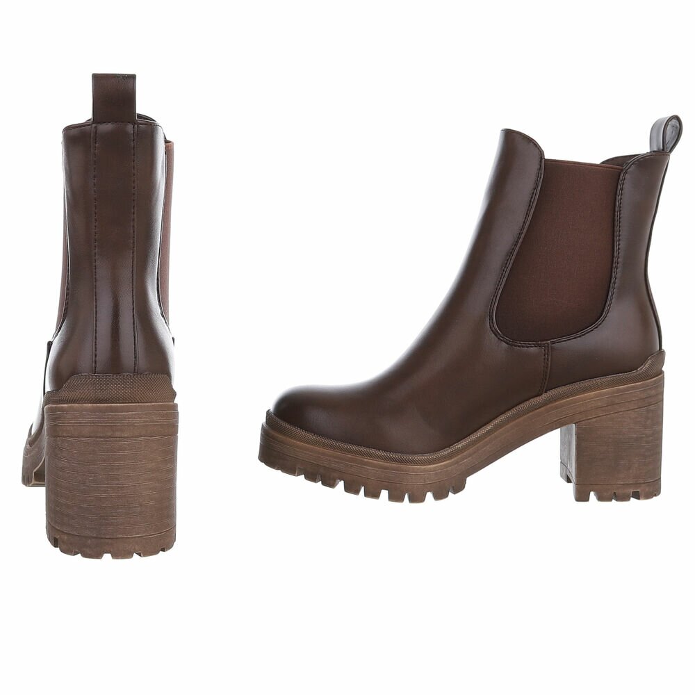Cizme cu toc inalt - brownpu dama