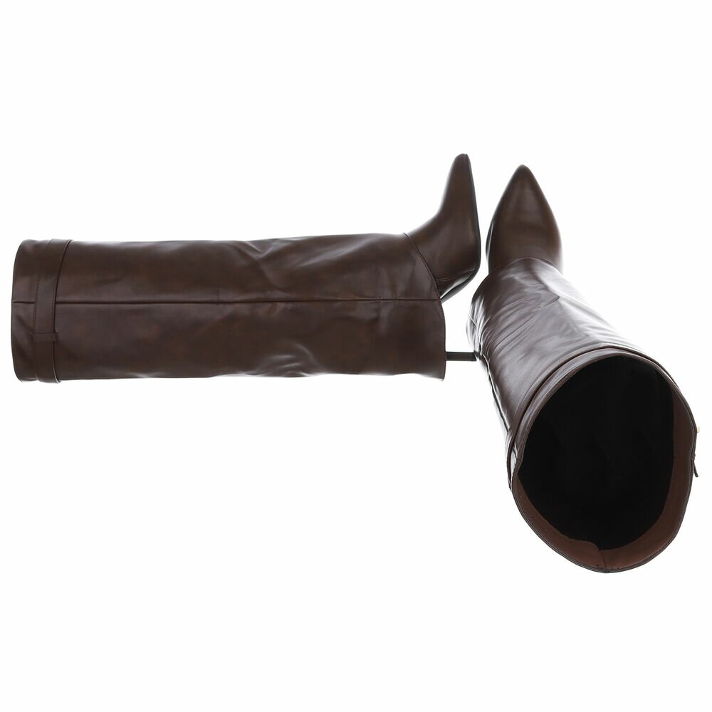 Cizme cu toc inalt - brownpu dama