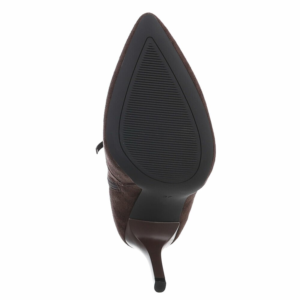 Botine toamna cu toc subtire - brownsuede dama