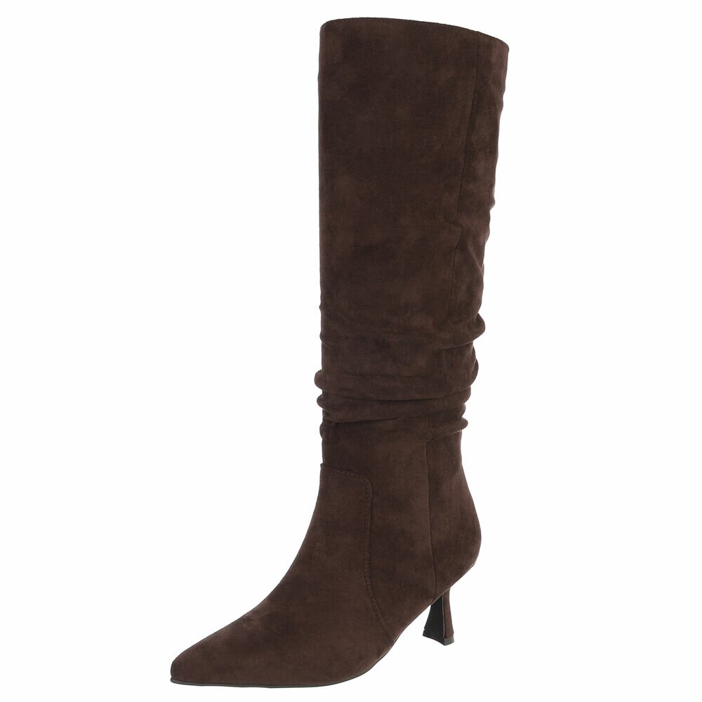 Cizme cu toc inalt - brownsuede dama