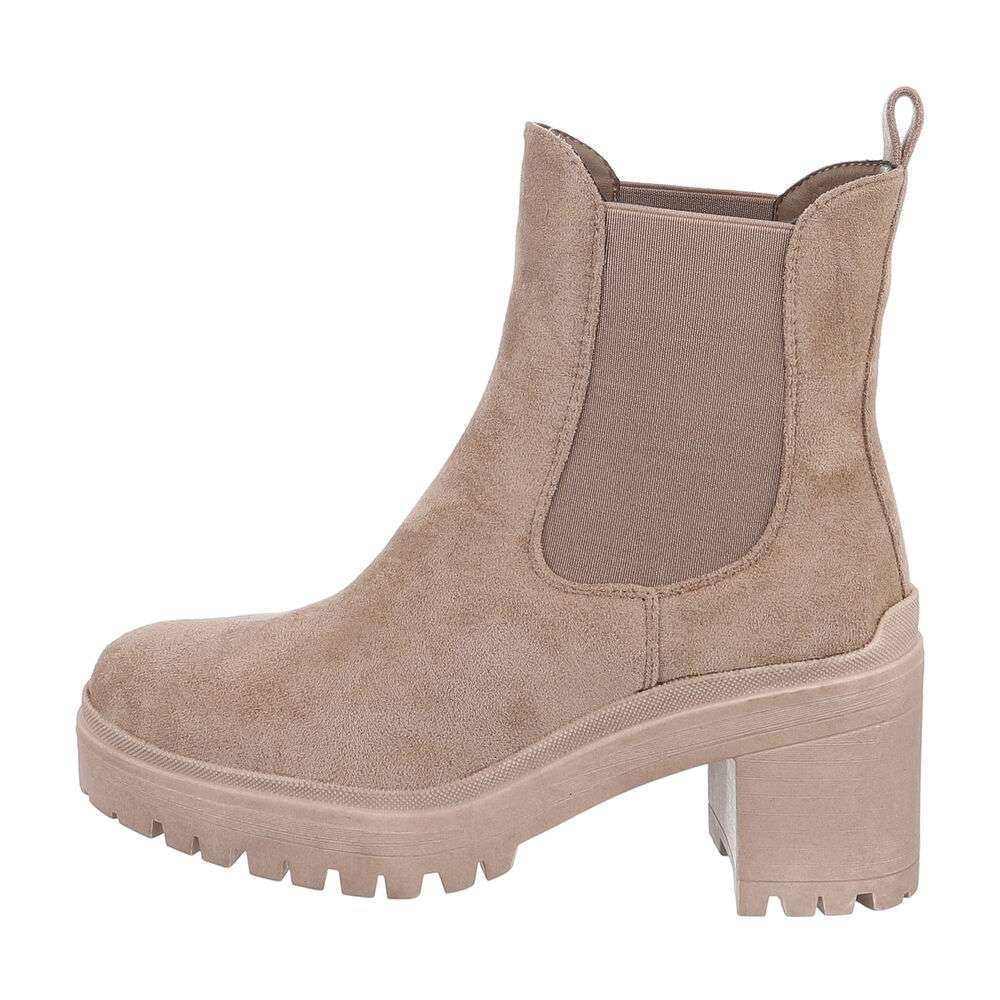 Botine cu toc gros - khakisuede dama