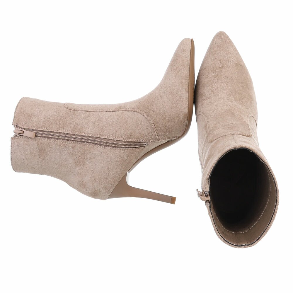 Botine toamna cu toc subtire - khakisuede dama