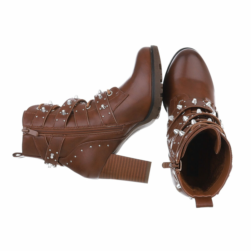 Botine cu catarame - maro dama