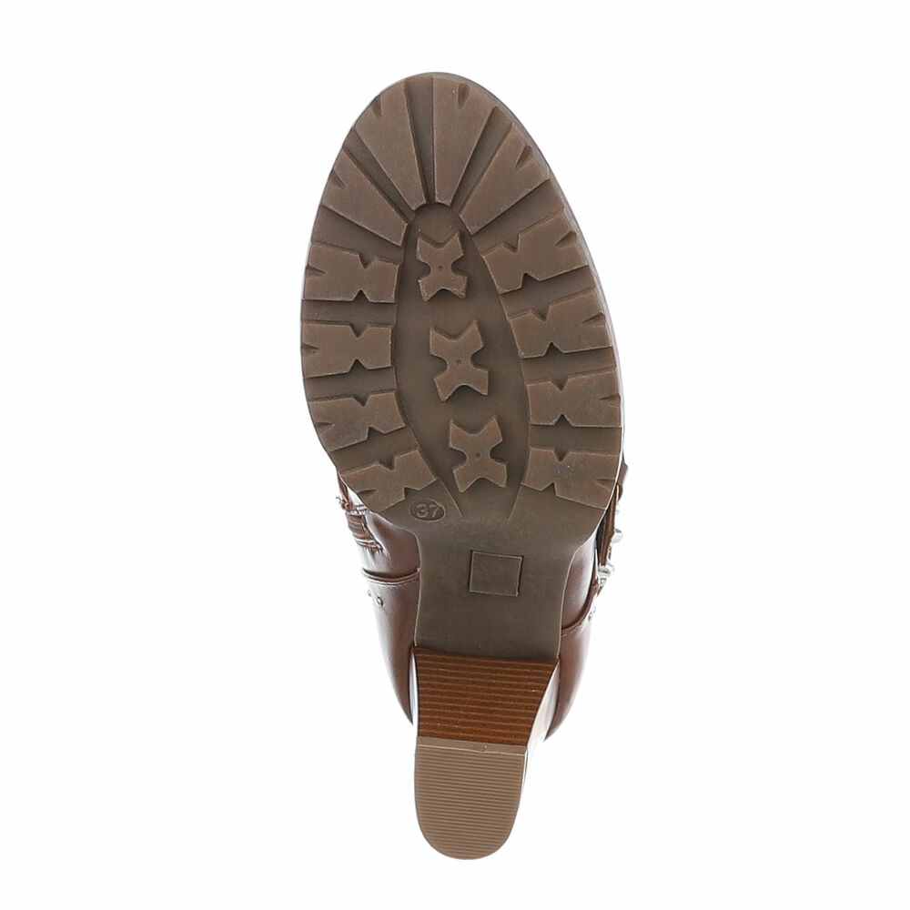 Botine cu catarame - maro dama