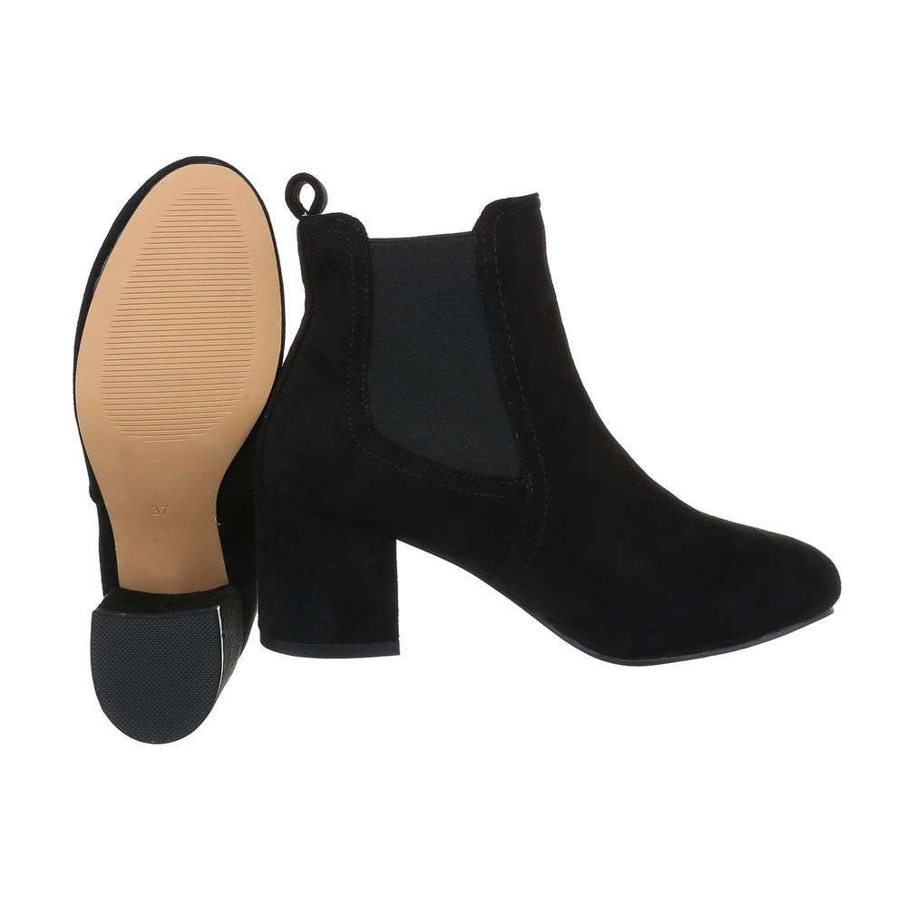 Botine cu toc gros - negru dama