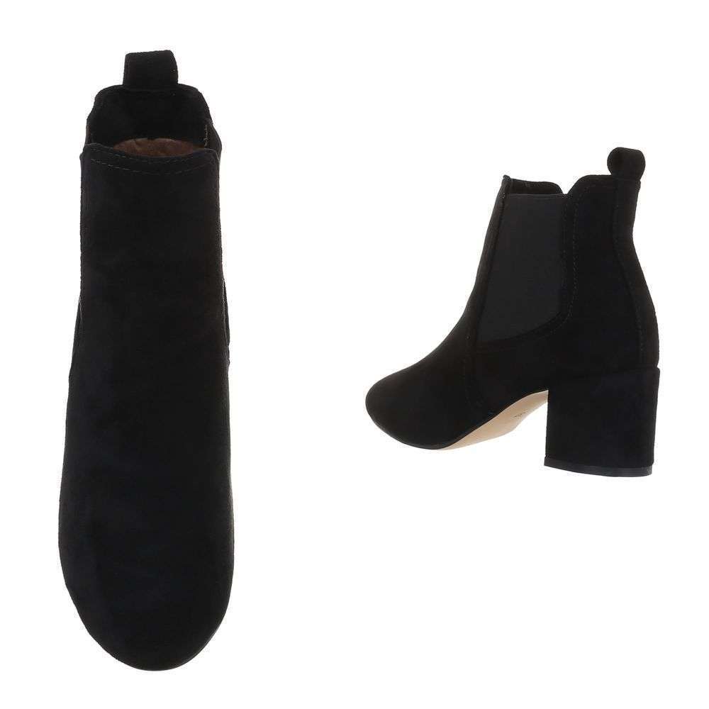 Botine cu toc gros - negru dama