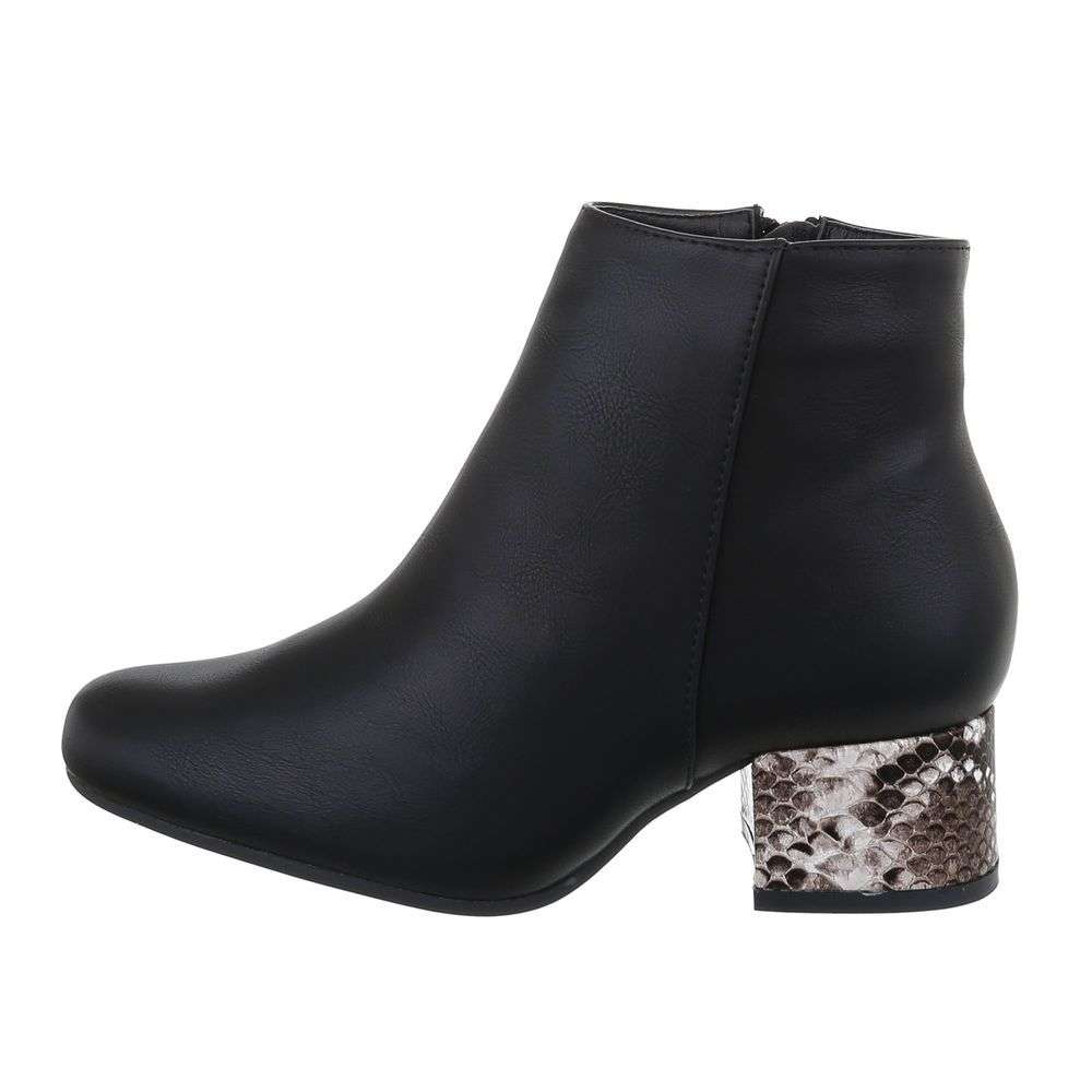 Botine toc gros - negru dama