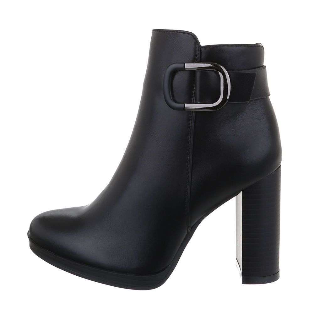 Botine cu toc - negru dama