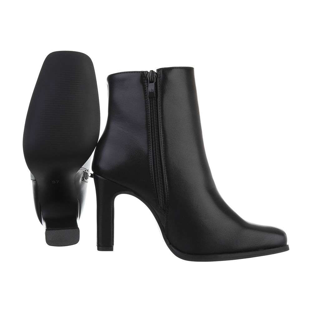 Botine elegante cu toc - negru dama