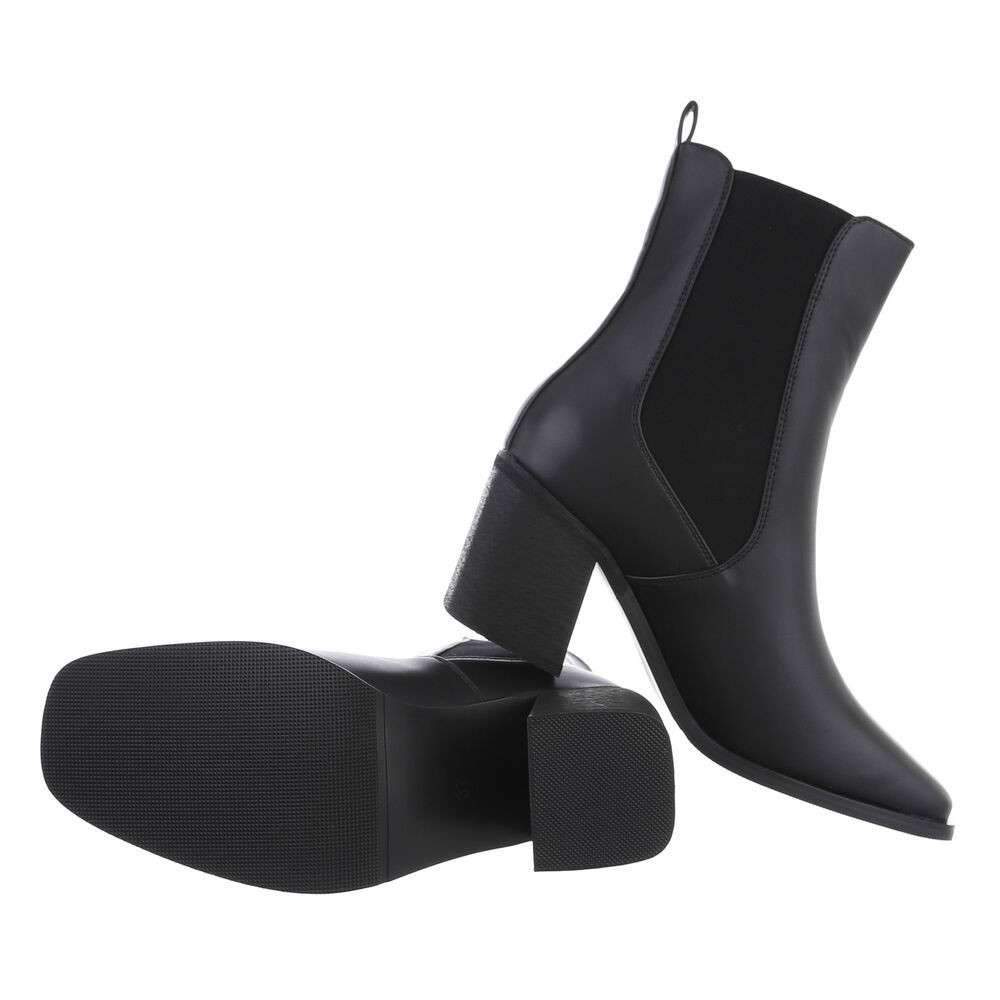 Botine toc gros - negru dama