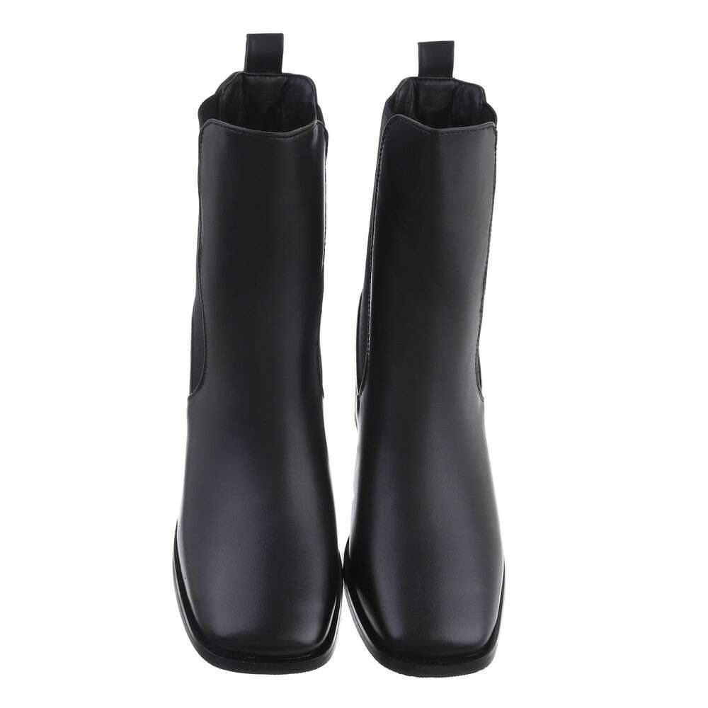 Botine toc gros - negru dama