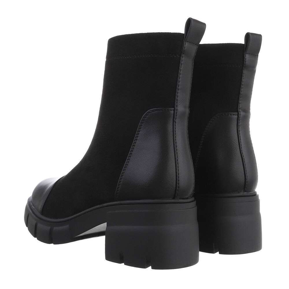 Botine cu toc mic gros - negru dama