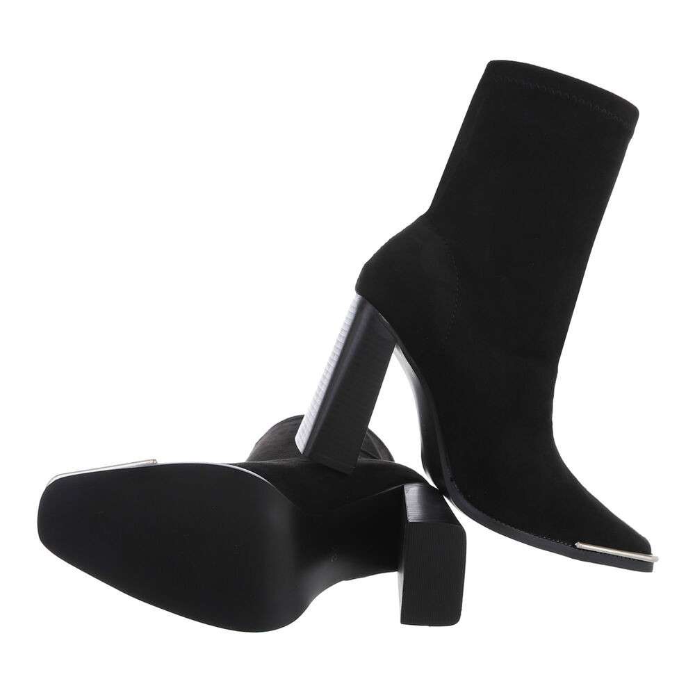 Botine cu toc gros - negru dama