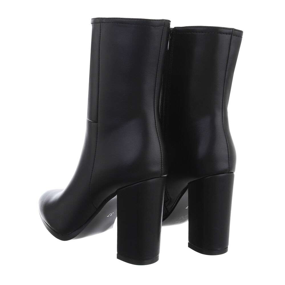 Botine cu toc gros - negru dama
