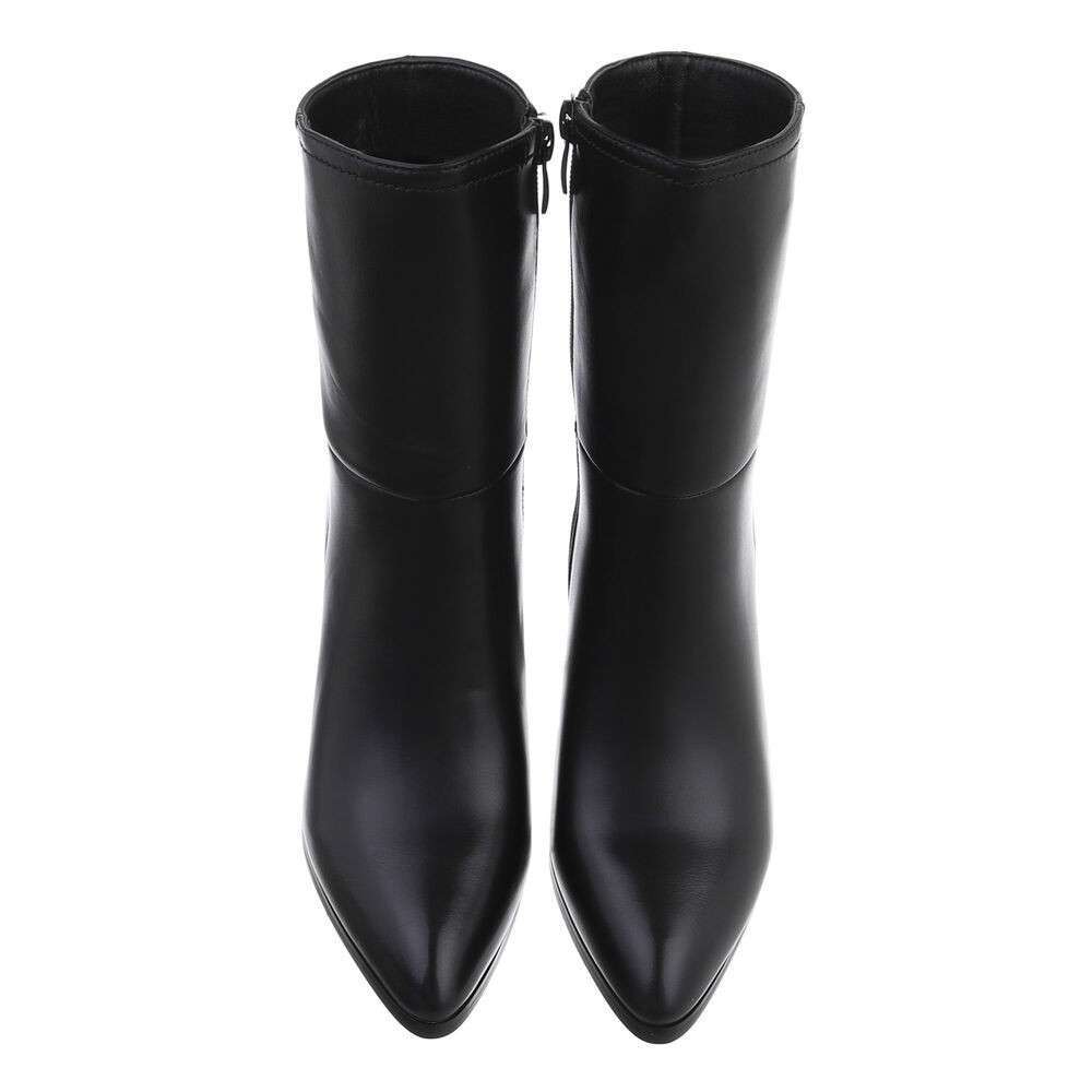 Botine cu toc gros - negru dama