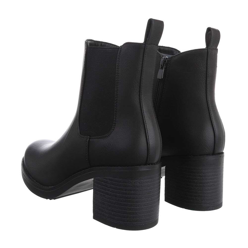 Botine cu toc mic gros - negru dama