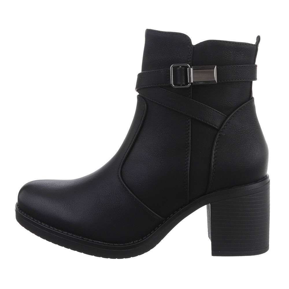 Botine cu toc mic gros - negru dama