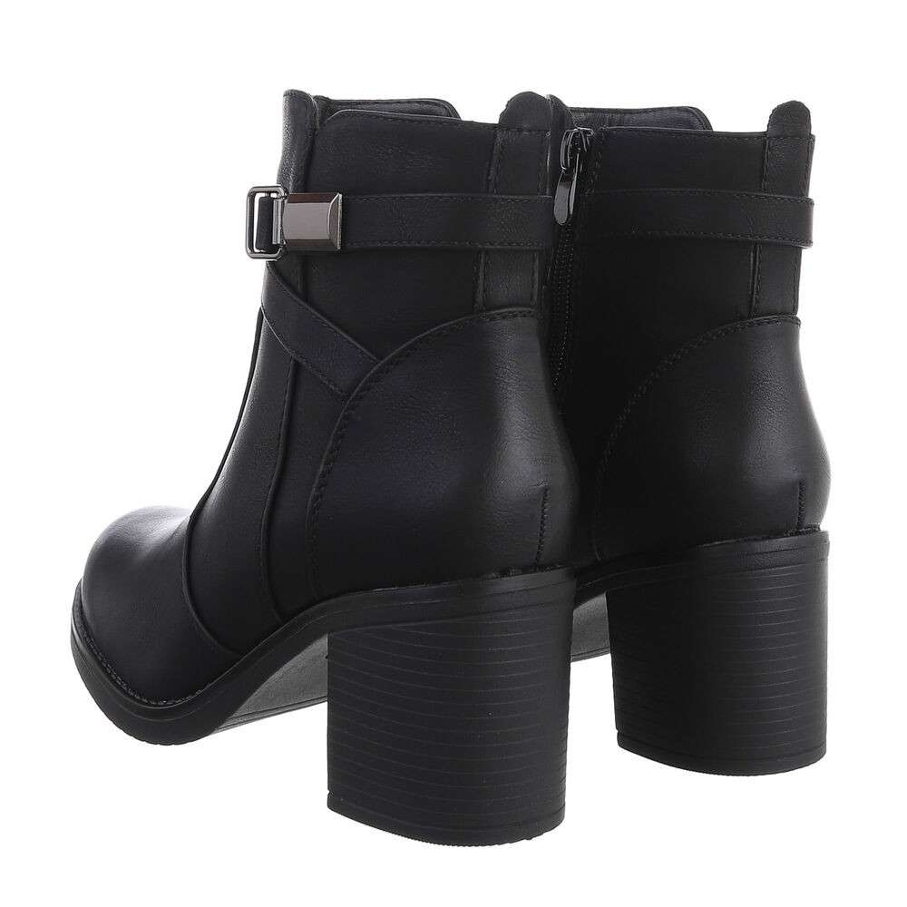 Botine cu toc mic gros - negru dama