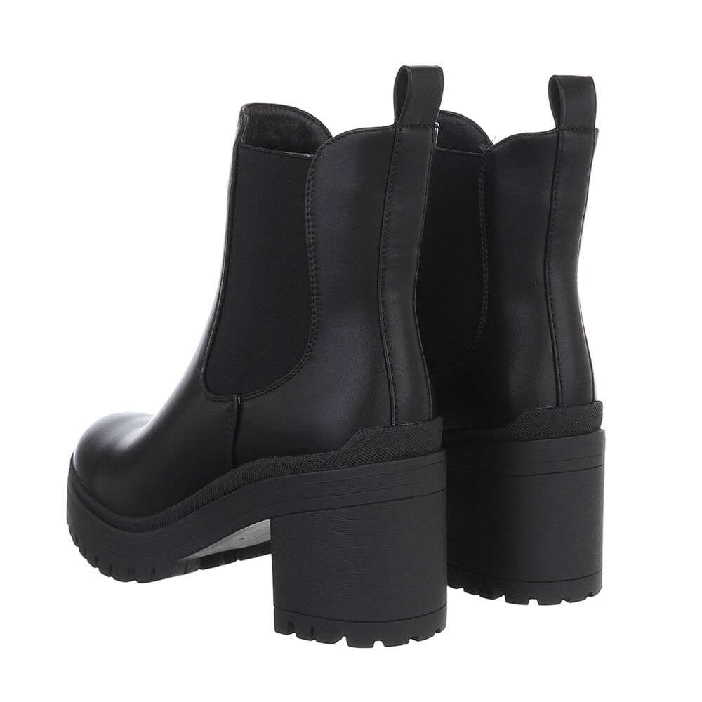 Botine cu toc gros - negru dama