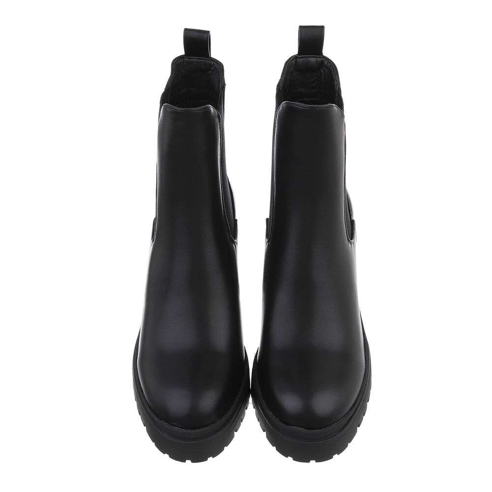 Botine cu toc gros - negru dama