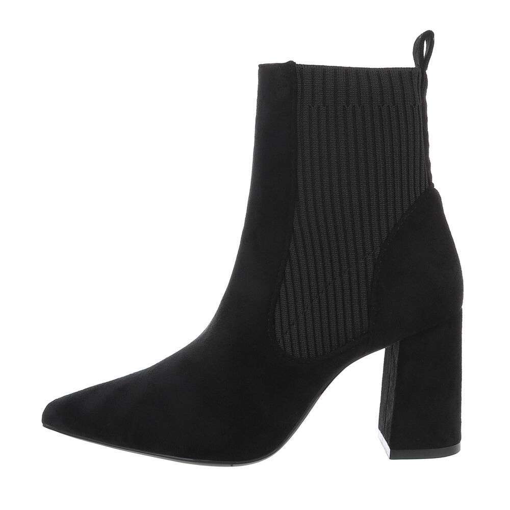 Botine cu toc gros - negru dama