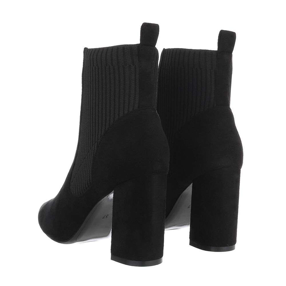 Botine cu toc gros - negru dama