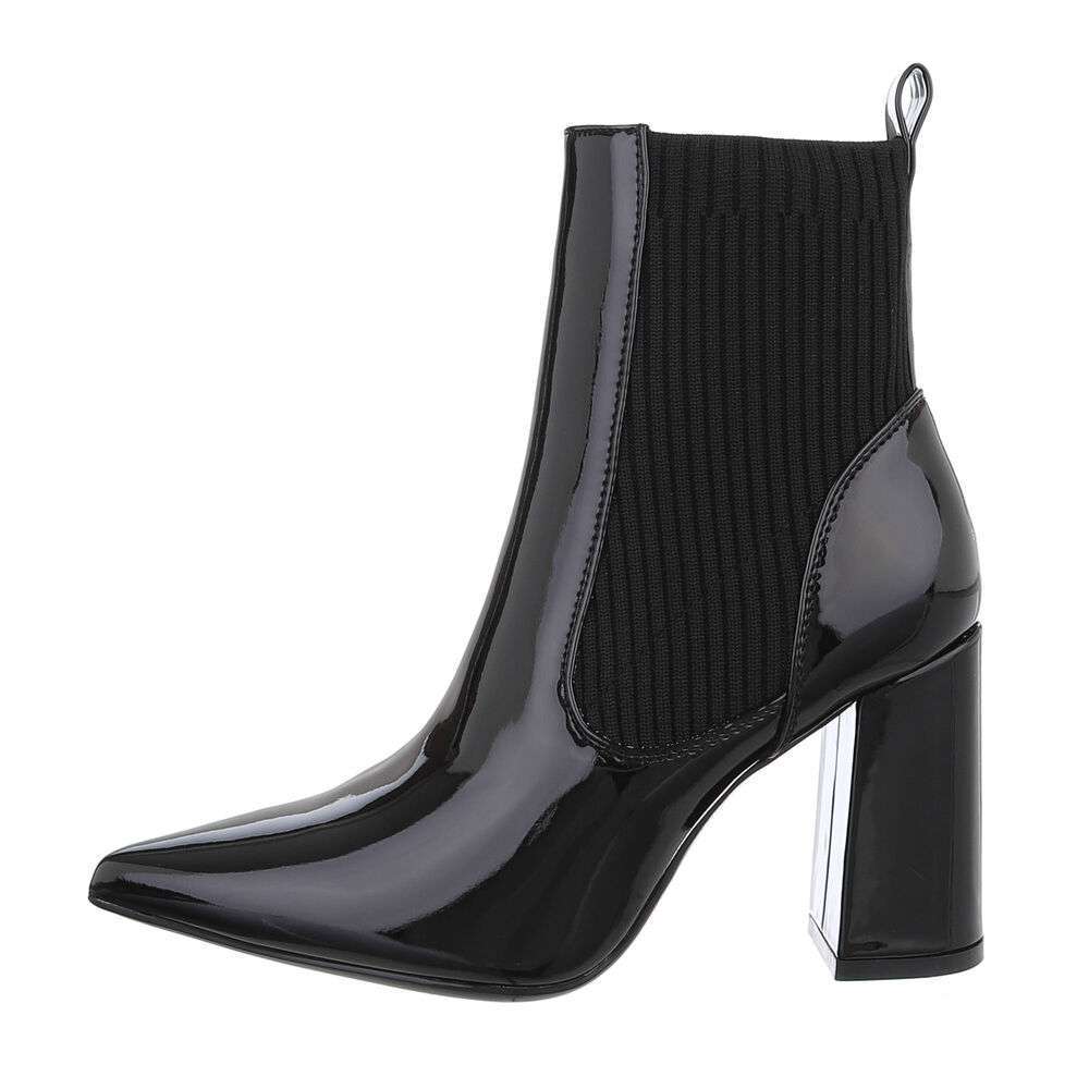 Botine cu toc gros - negru dama