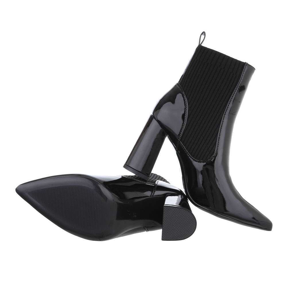 Botine cu toc gros - negru dama
