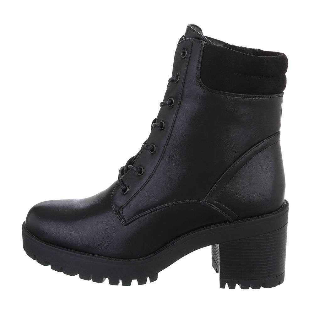 Botine cu toc gros - negru dama
