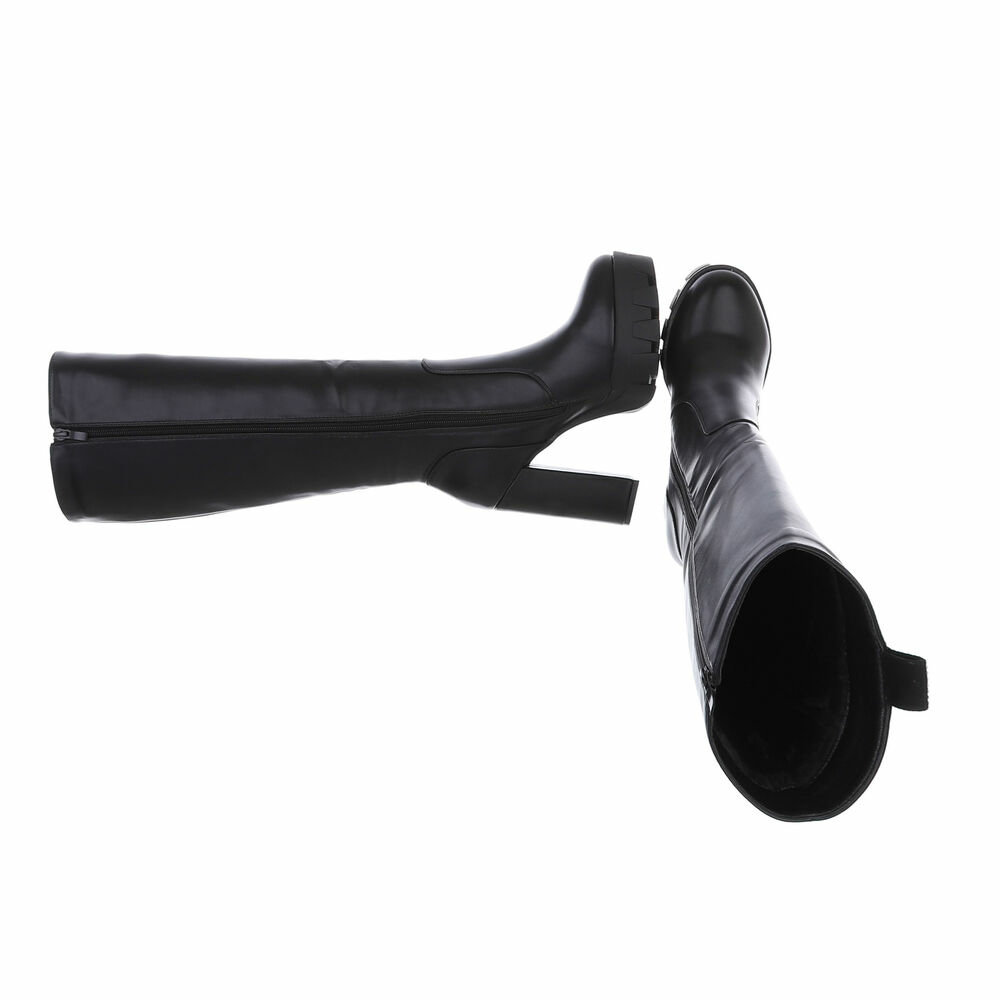 Cizme toc gros - negru dama