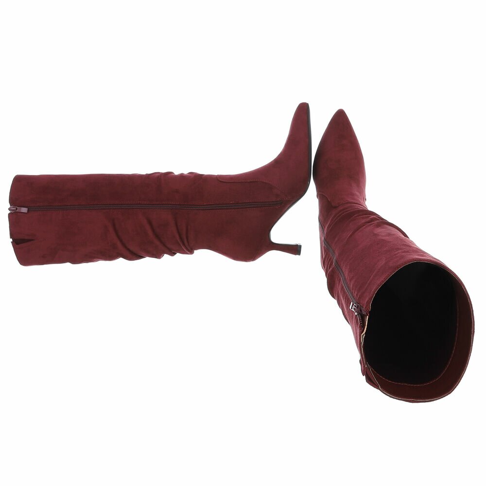 Cizme cu toc inalt - winesuede dama