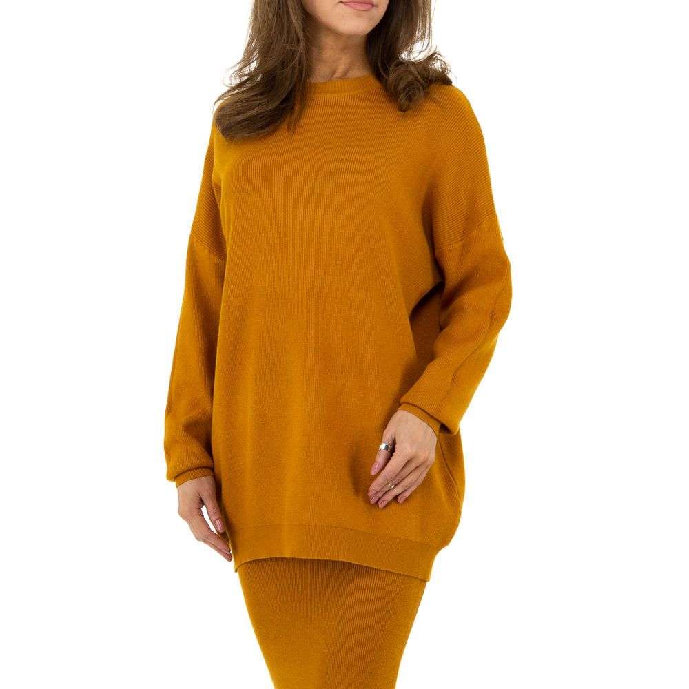 Compleu tricot - JCL marime universala galben mustar dama