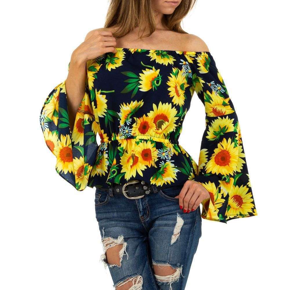 Bluza - Voyelles albastru dama