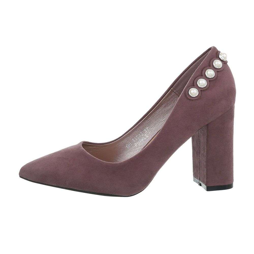 Pantofi toc mediu - violet dama