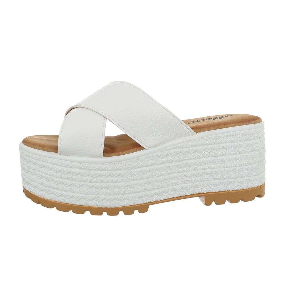 Sandale platforma - alb dama