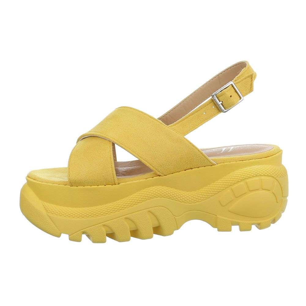 Sandale cu platforma - galben dama