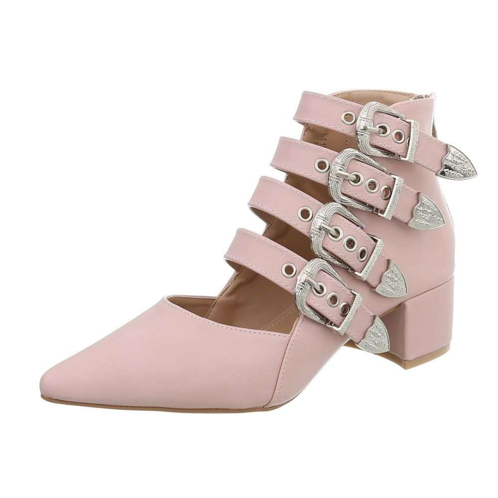 Sandale cu toc - roz dama