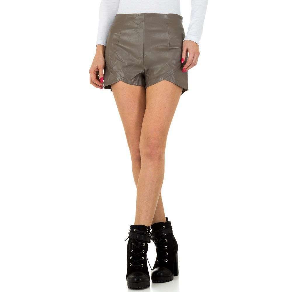 Pantaloni scurti piele ecologica - JCL gri dama
