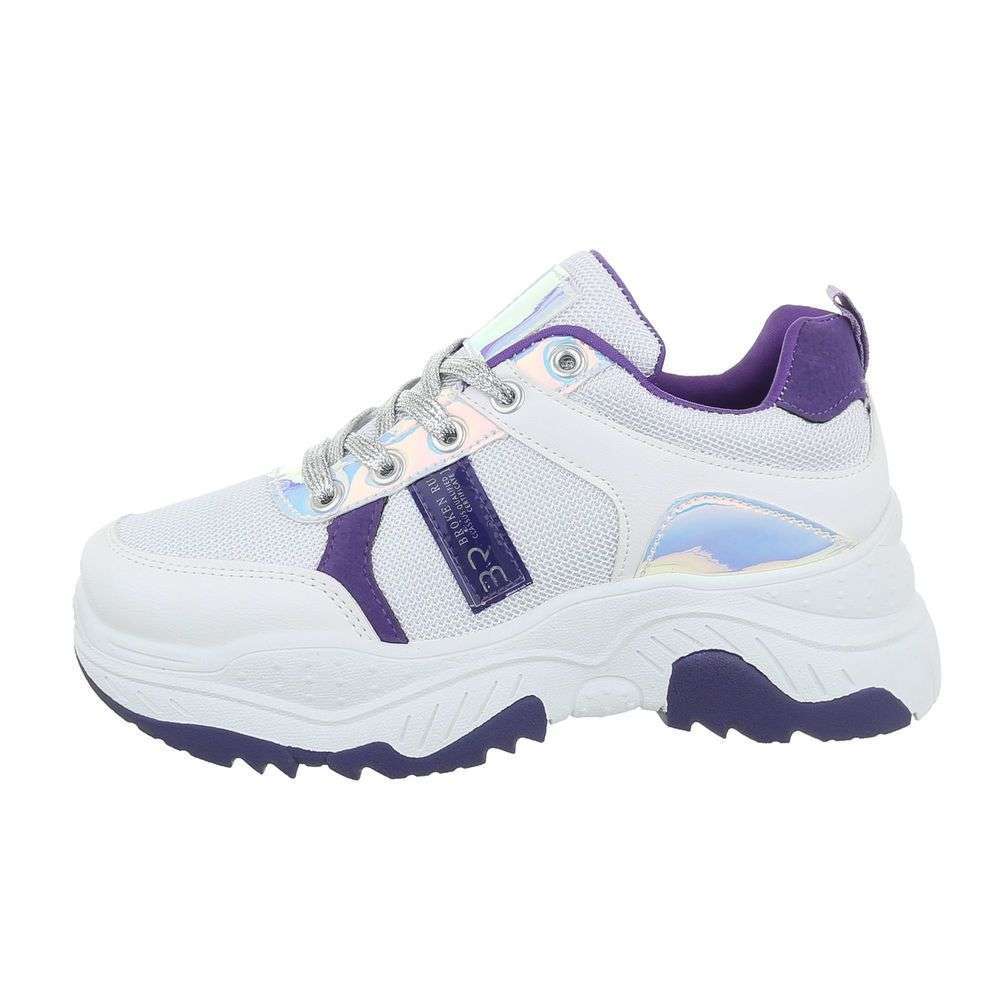 Pantofi sport - alb violet dama