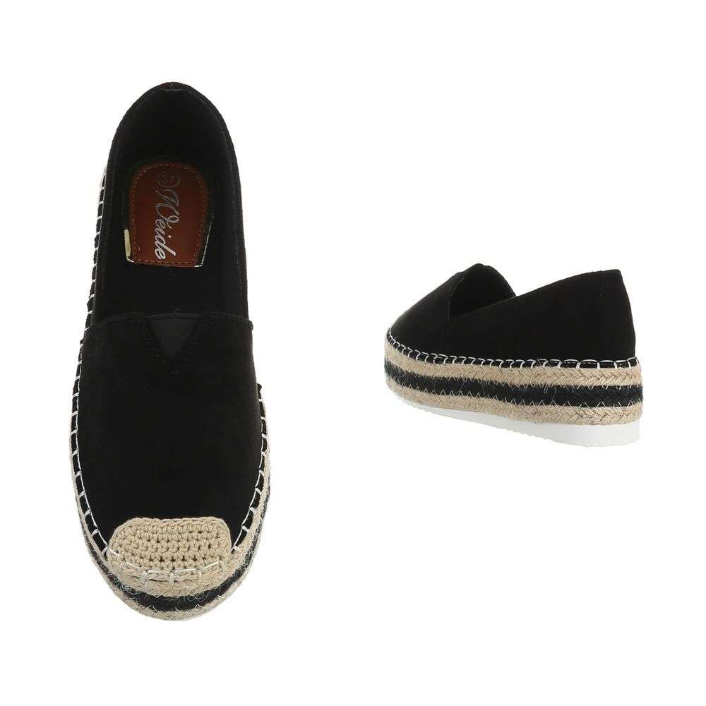 Espadrile cu platforma - negru dama