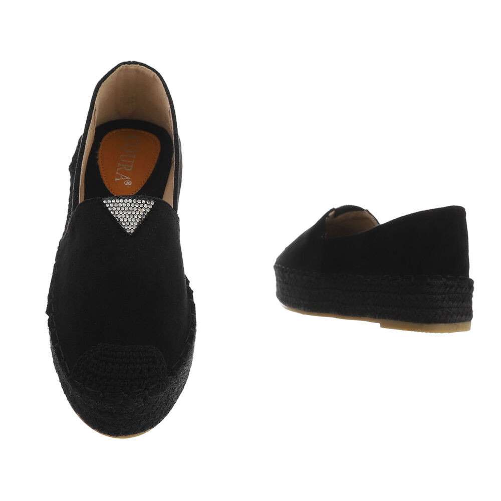 Espadrile cu platforma - negru dama