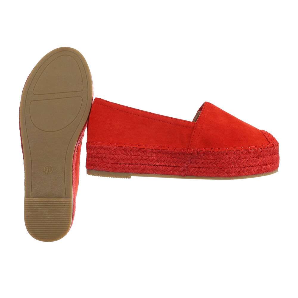 Espadrile cu platforma - rosu dama