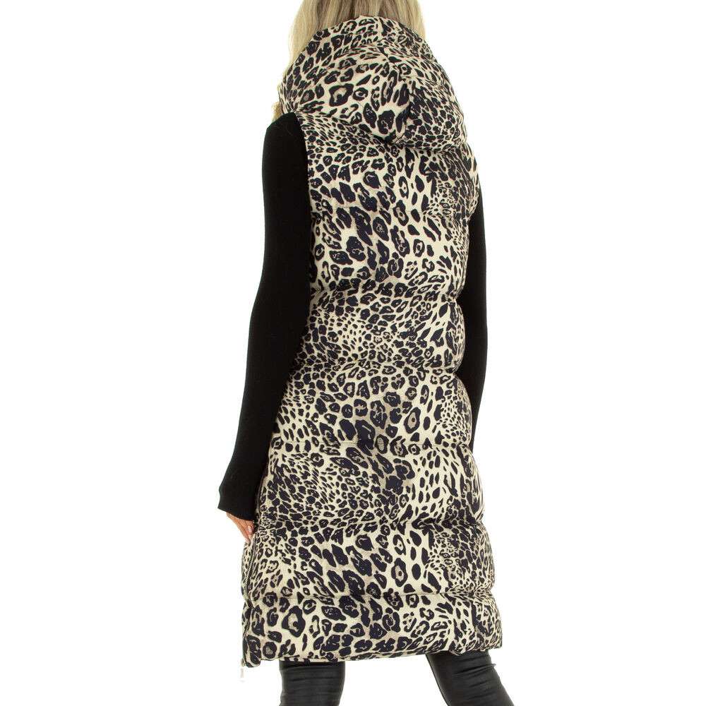 Vesta lunga cu gluga - imprimeu leopard dama