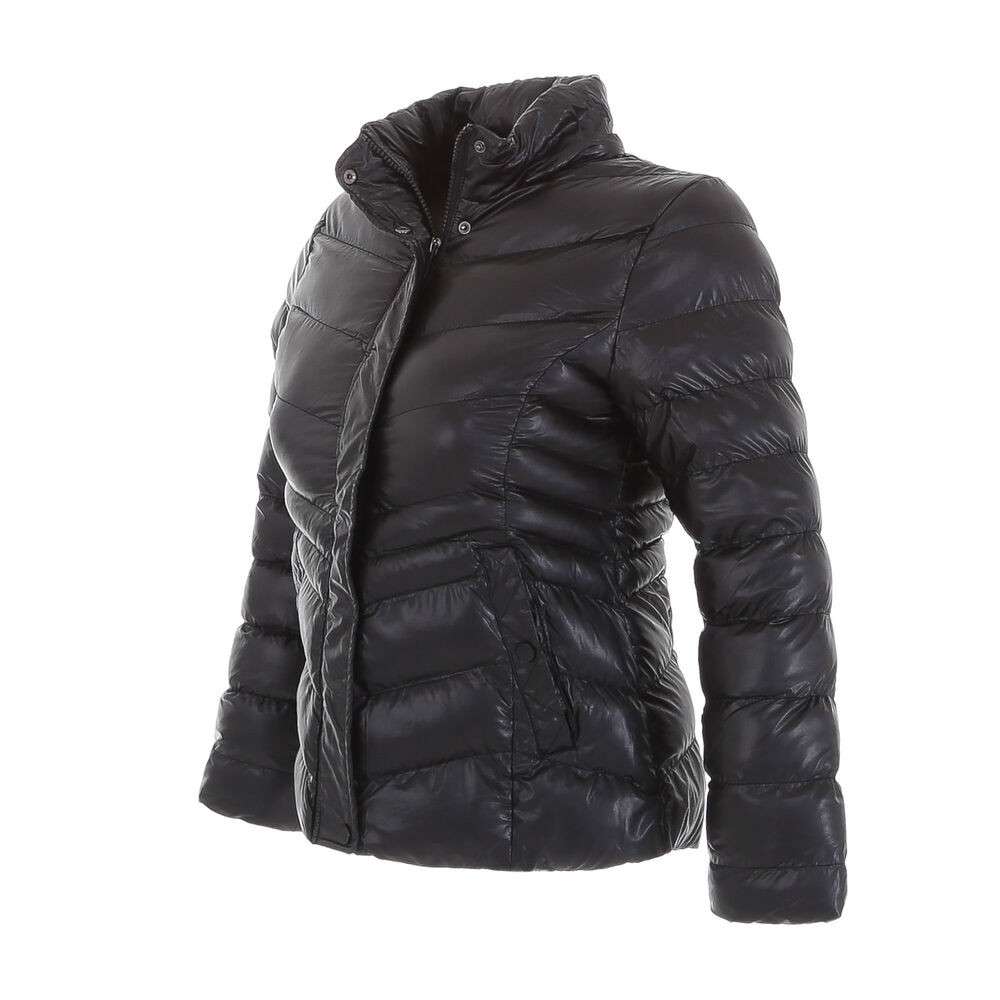 Geaca iarna cu gluga blana - negru dama