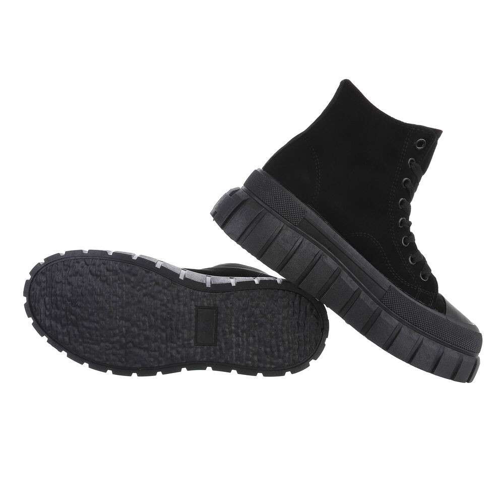 Ghete cu platforma si siret - Allblack dama