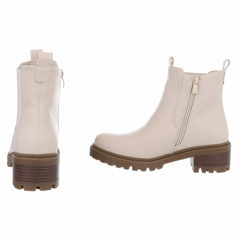 Ghete casual Chelsea - beigepu dama